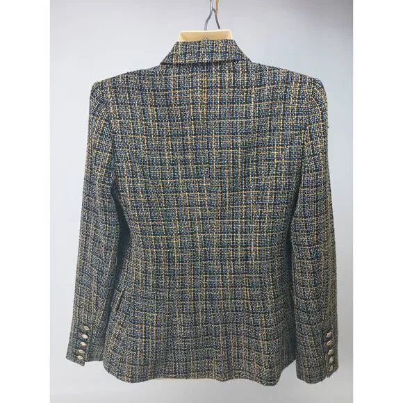 L'Agence Women's Kenzie Double-Breasted Tweed Blazer Size 2
